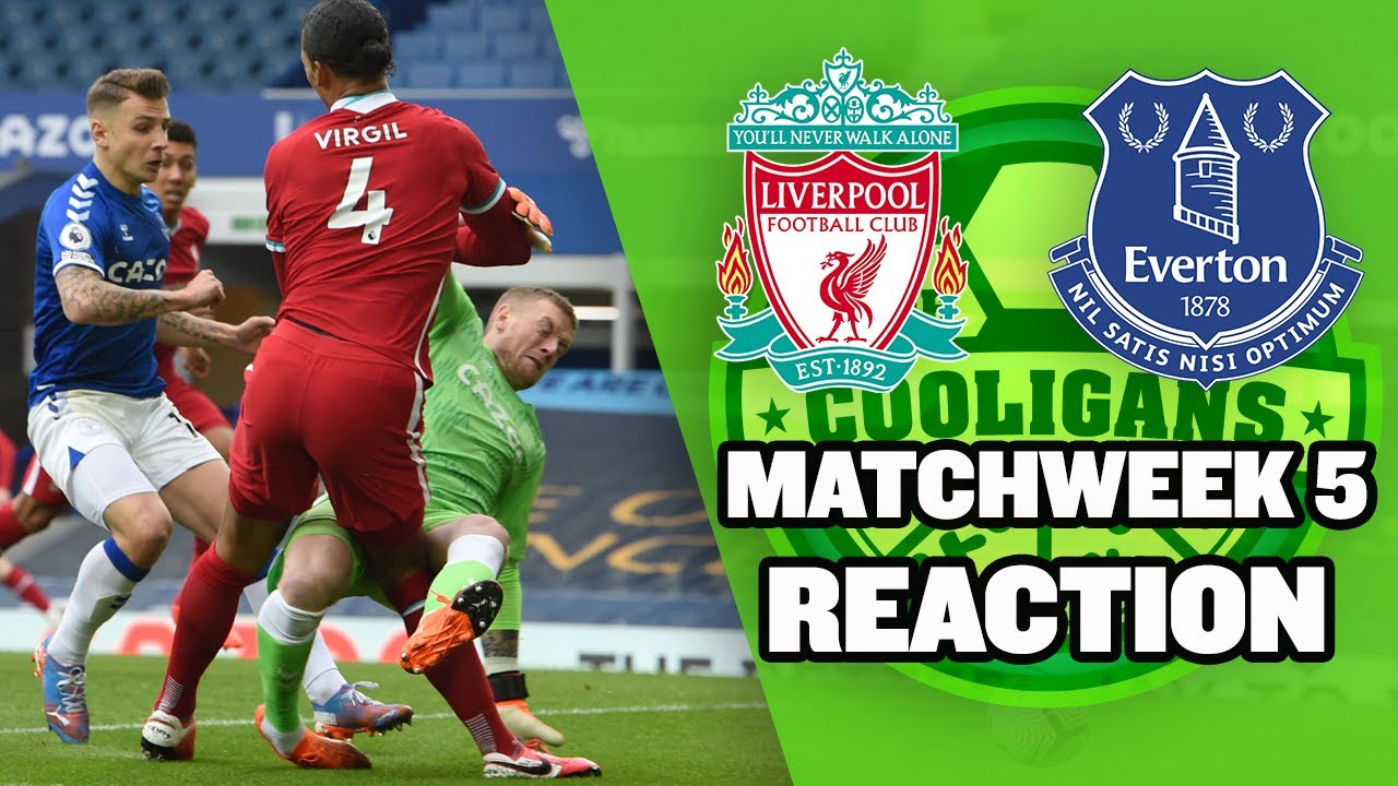 Liverpool v. Everton REACTION | Virgil van Dijk Injured By Jordan Pickford background