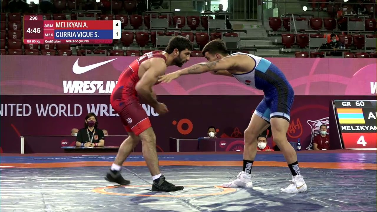 Qual. GR - 60 kg: A. MELIKYAN (ARM) v. S. GURRIA VIGUE (MEX) background
