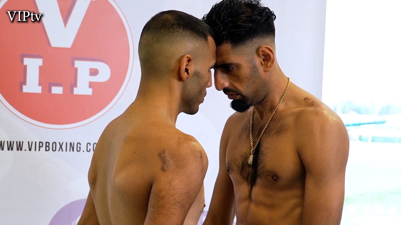 Very heated Zahid Hussain v Razaq Najib weigh in for tomorrow's English title fight in Doncaster