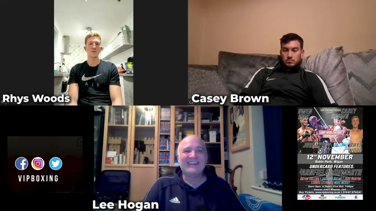 Head to Head Casey Brown v Rhys woods with Lee Hogan from VIPtv background