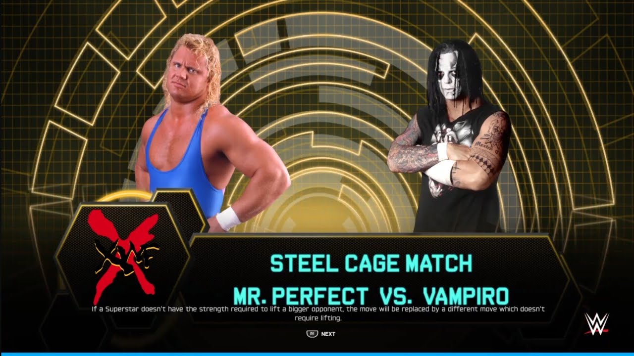 Mr Perfect vs Vampiro. Cage Match. XWF. WWE 2K25