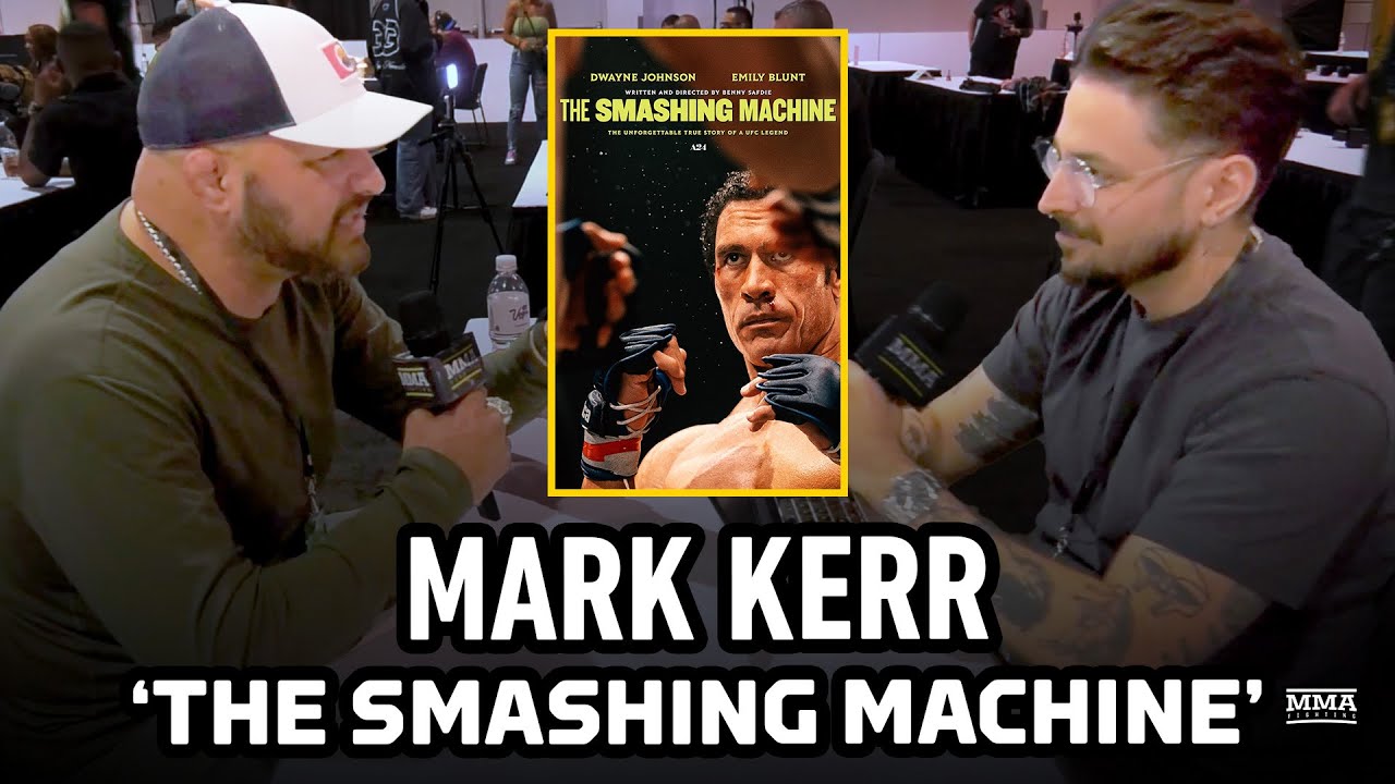Mark Kerr On 'A24's The Smashing Machine' Starring Dwayne Johnson & Emily Blunt | UFC X background