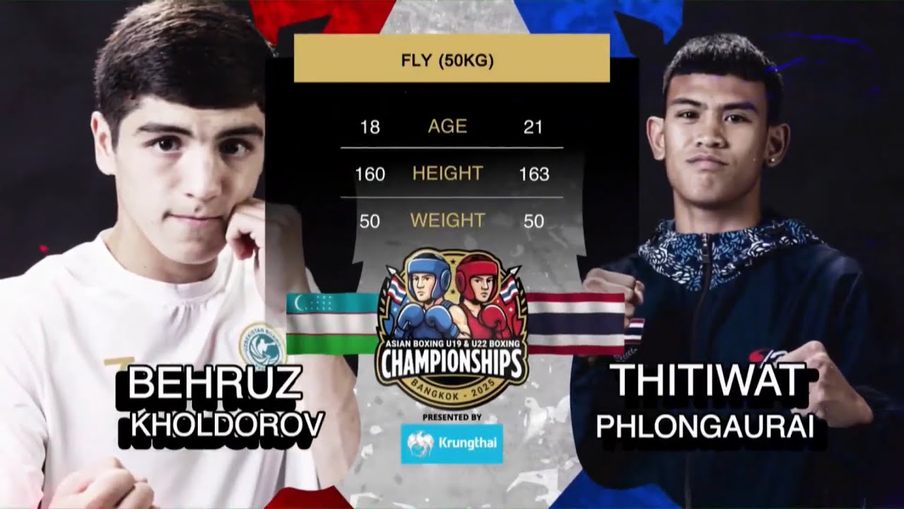 Behruz Kholdorov (UZB) vs. Thitiwat Phlongaurai (THA) Asian U22 Championships 2025 SF's (50kg)