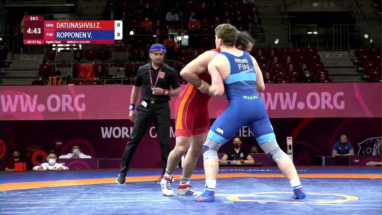 1/8 GR - 87 kg: Z. DATUNASHVILI (SRB) v. V. ROPPONEN (FIN)