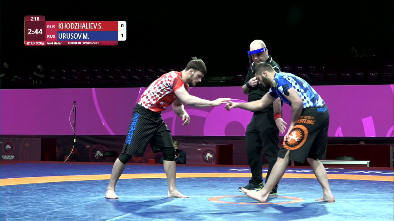 GOLD Men's GP No-Gi - 92 kg: S. KHODZHALIEV (RUS) v. M. URUSOV (RUS) background