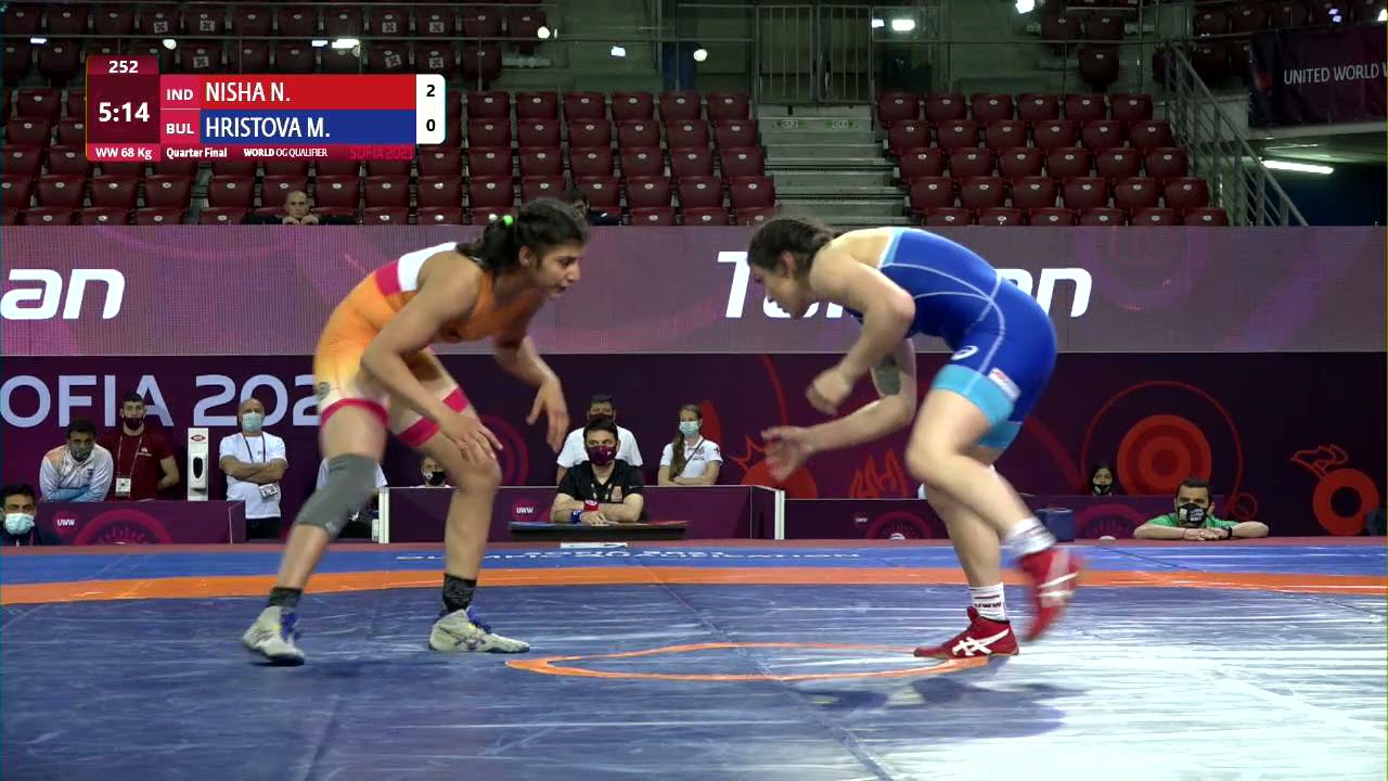 1/4 WW - 68 kg: N. NISHA (IND) v. M. HRISTOVA (BUL)