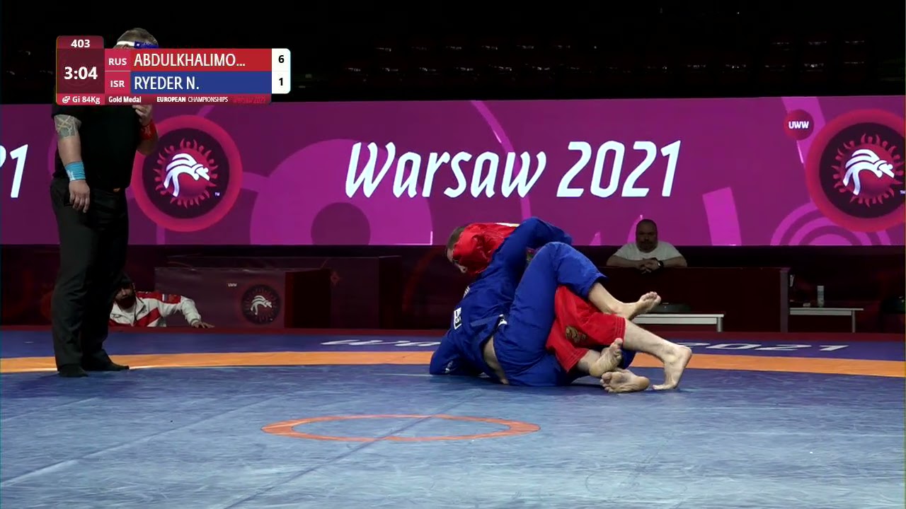 GOLD Men's GP Gi - 84 kg: D. ABDULKHALIMO (RUS) v. N. RYEDER (ISR) background