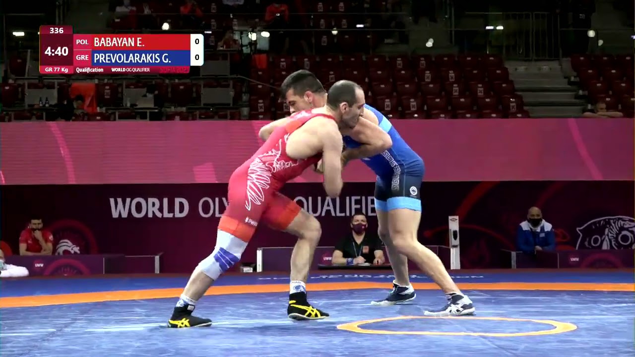Qual. GR - 77 kg: E. BABAYAN (POL) v. G. PREVOLARAKIS (GRE)