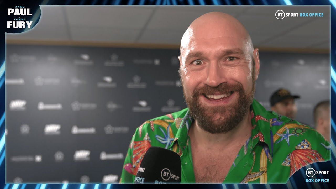 "ME AND DRAKE BOTH LOST MONEY WE'RE LOSERS!!!" Tyson Fury reacts to Tommy's win over Jake Paul 😂 background