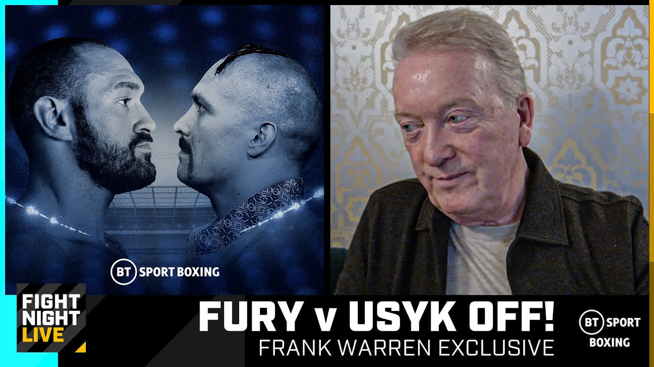 TYSON FURY V OLEKSANDR USYK OFF! Frank Warren confirms fight news in explosive boxing interview background