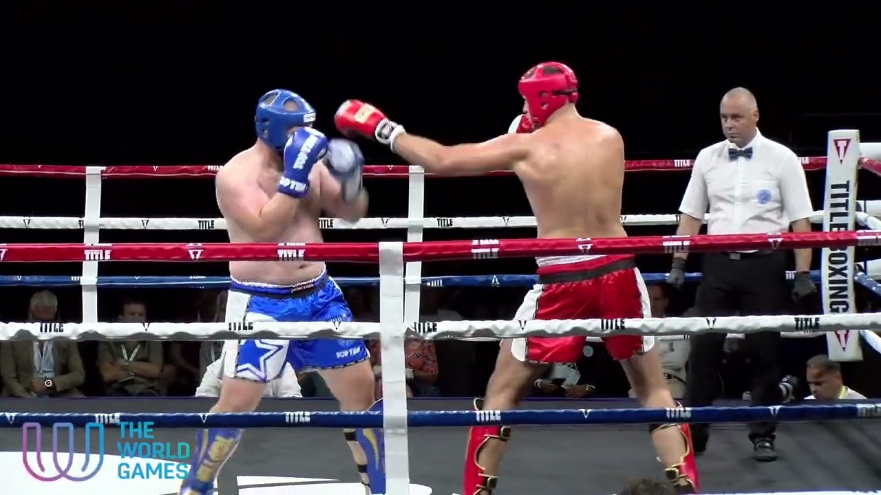 Anto Siric v Pirkka Suski World Games 2022 backdrop