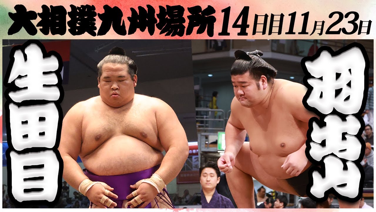 大相撲 生田目ー羽出山 <令和6年九州場所・14日目>SUMO backdrop