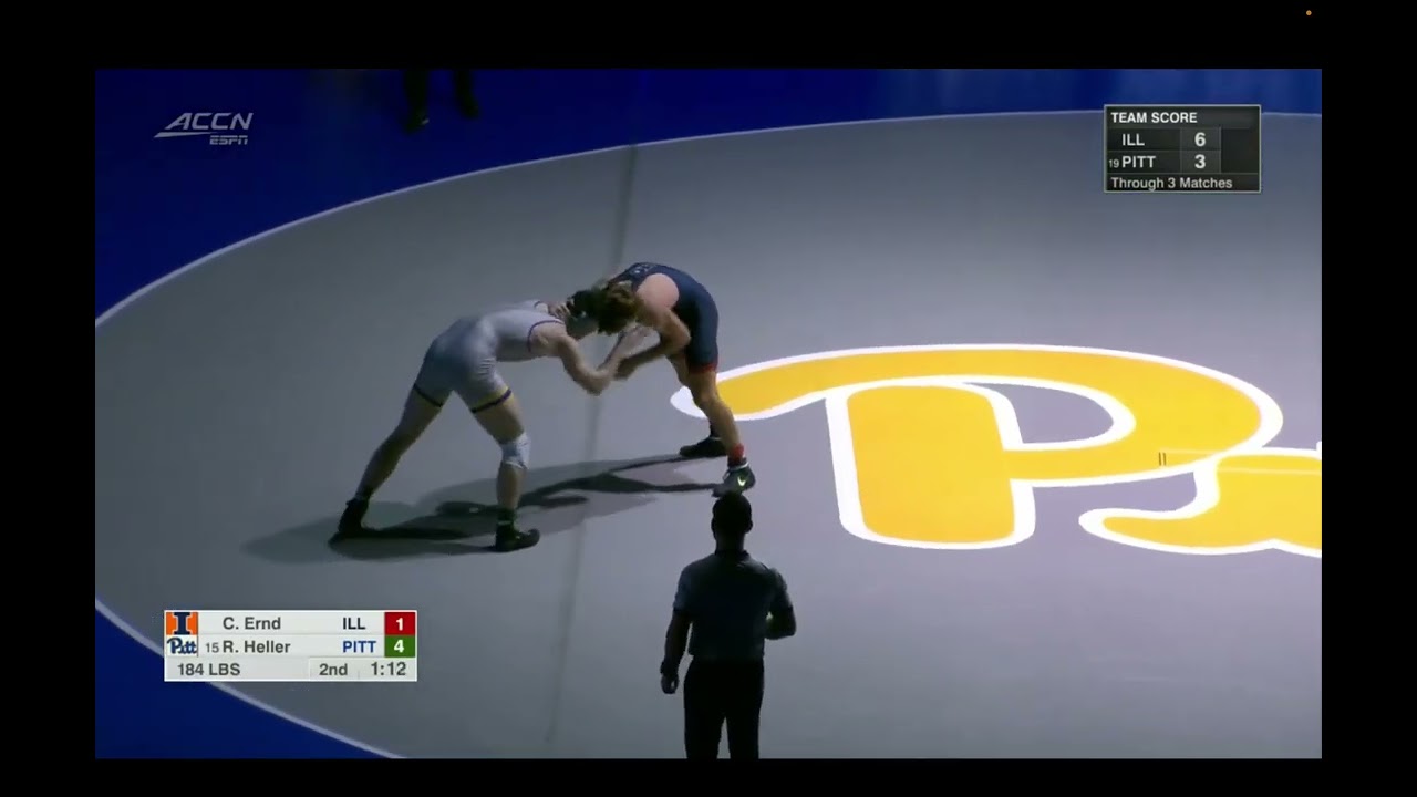 184lbs Reece Heller (Pitt) vs Caden Ernd (Illinois)