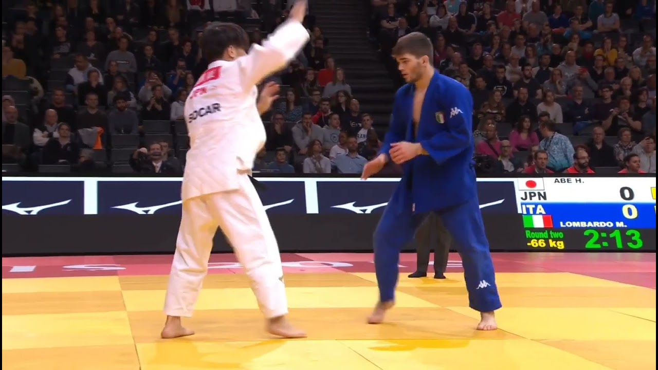 Hifumi ABE 🇯🇵 🆚 Manuel LOMBARDO 🇮🇹, 2 round -66kg. Paris Grand Slam 2019 background