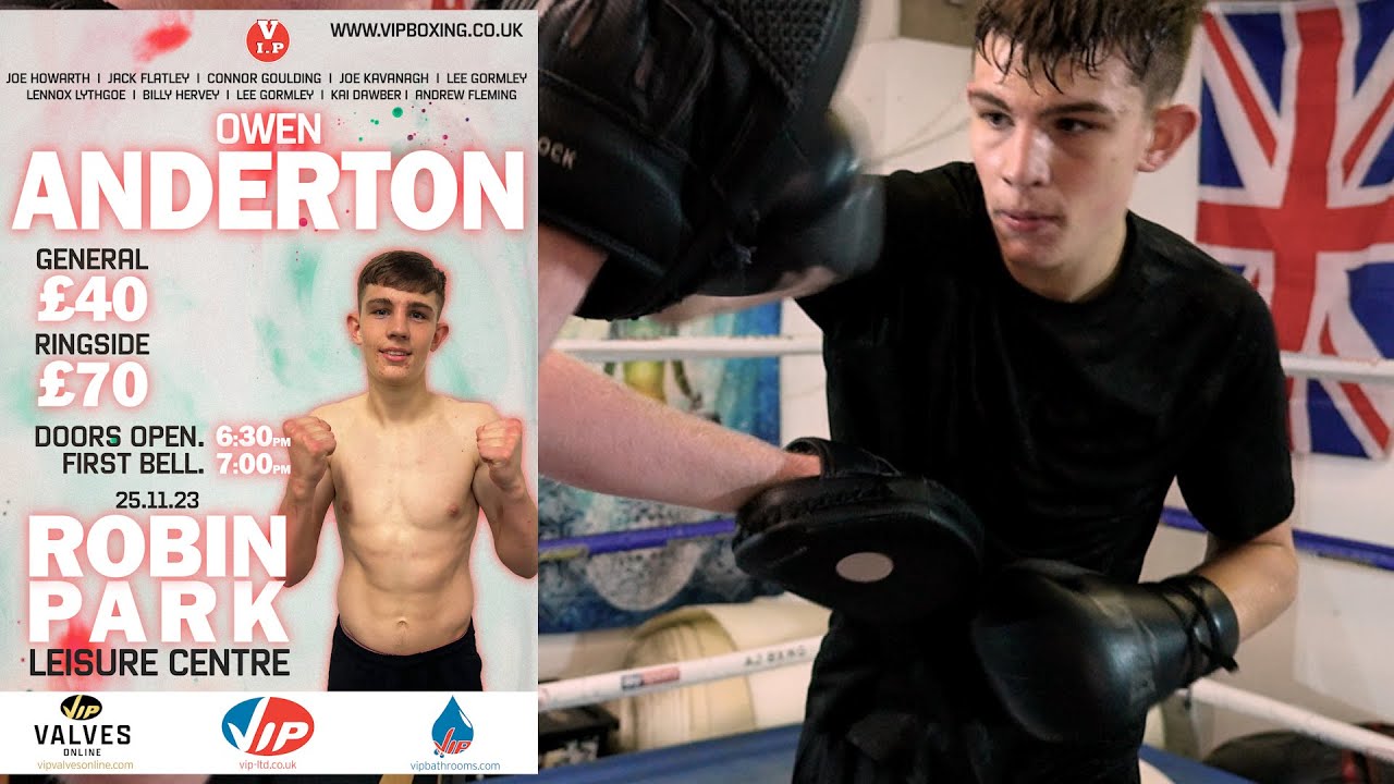 New signing, 20-year-old middleweight Owen Anderton makes his debut on Nov 4th in Wigan. background