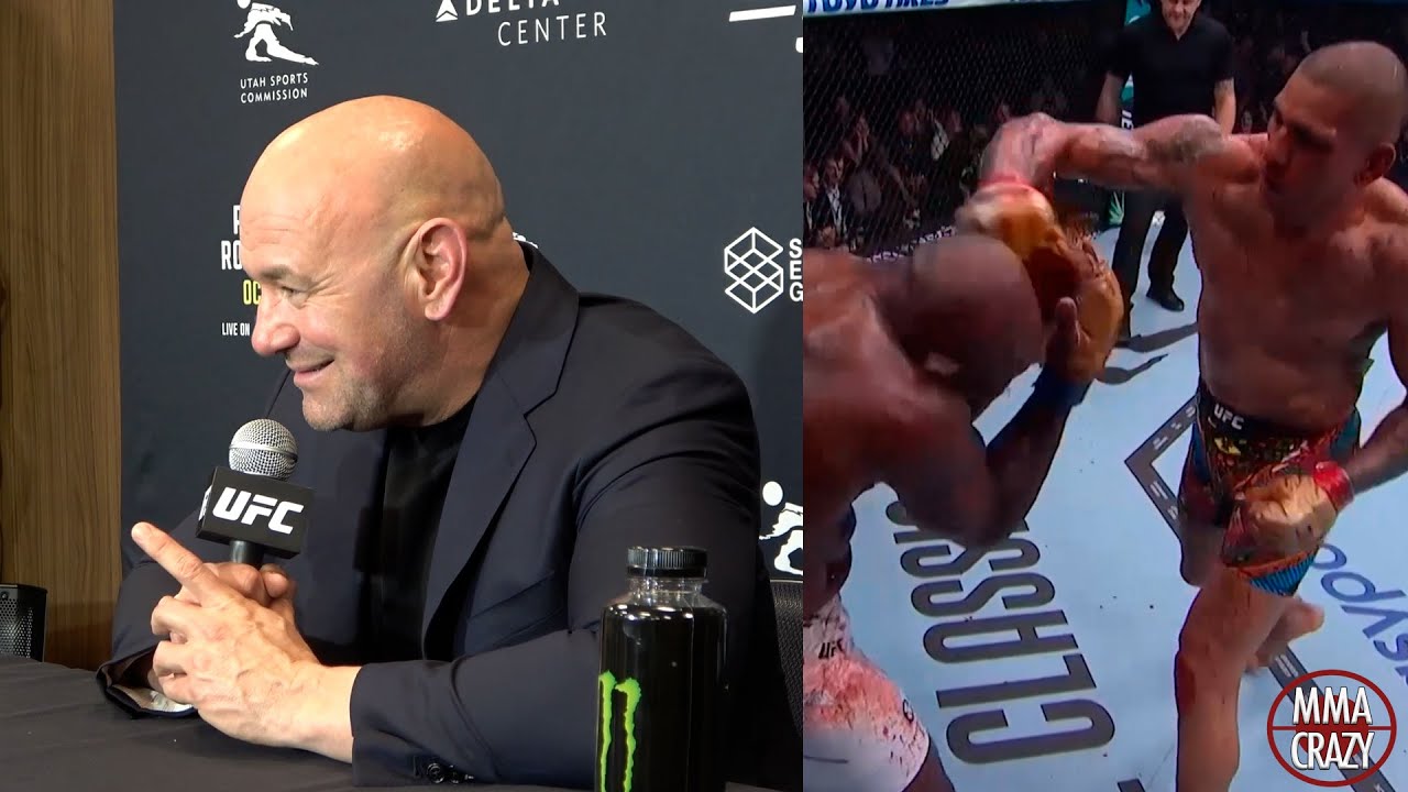 Dana White REACTS to Alex Pereira TKO Khalil Rountree at UFC 307 background