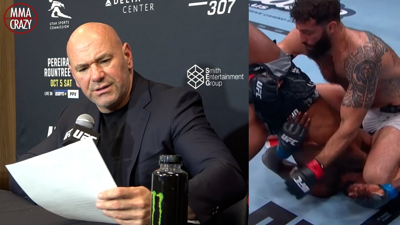 Dana White reacts to Kevin Holland RIB INJURY at UFC 307