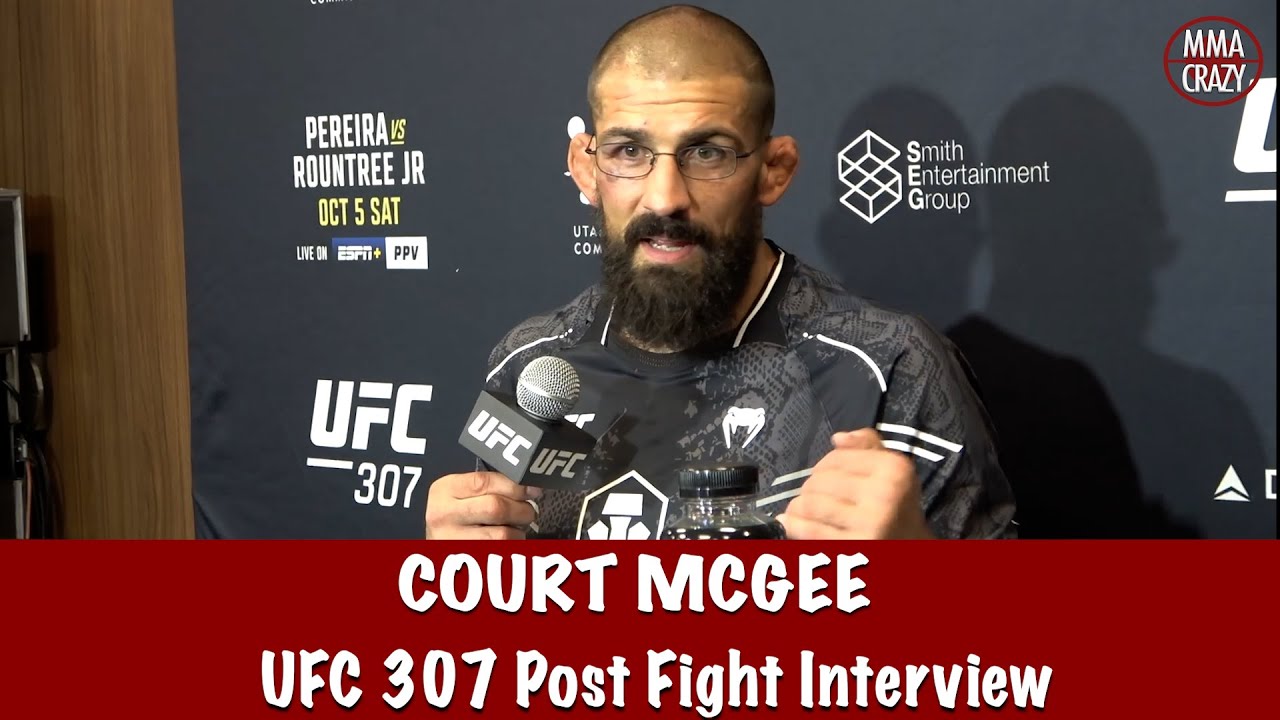 Court McGee gets emotional over win, speaks on praise from Matt Brown following UFC 307 win backdrop