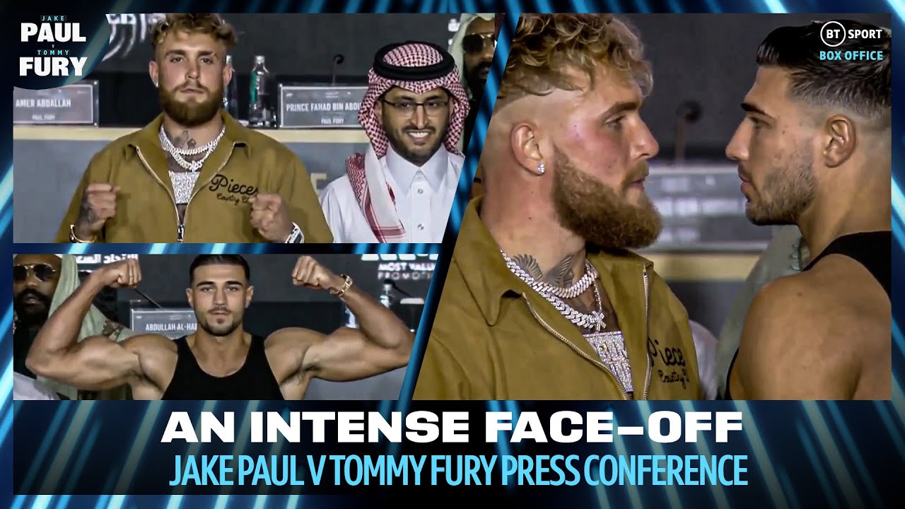 Jake Paul and Tommy Fury INTENSE Face-Off 👀 #PaulFury background