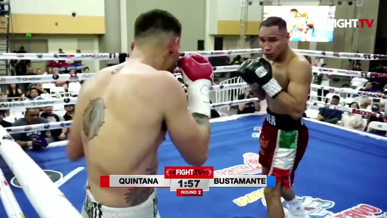 💥Watch this WAR! 💥 Quintana v.s Bustamante Only on www.fight.tv 🥊 Non-Stop Action! background