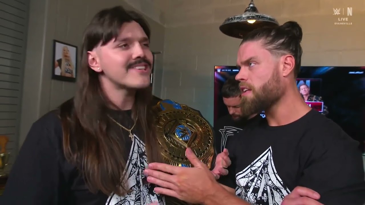 Dominik Mysterio runs to the Judgment Day’s clubhouse for help with Rusev | Raw Sep 22, 2025 backdrop
