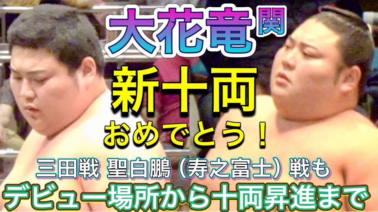 ㊗️大花竜関 新十両おめでとう✨デビュー場所から新十両まで 三田戦や聖白鵬戦も！ OKARYU zeki new juryo