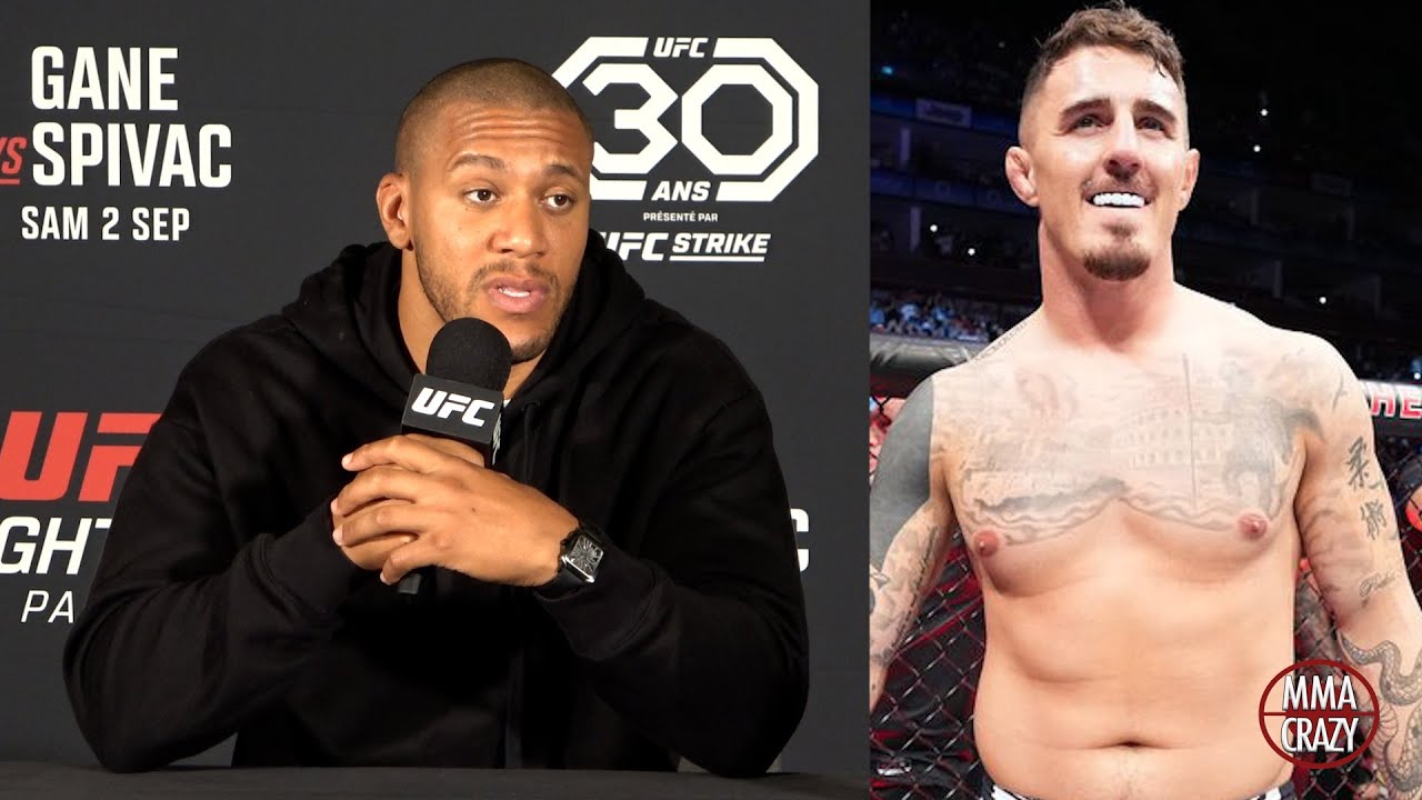 Ciryl Gane Rejects in cage face off with Tom Aspinall 'I don't need that to do war"