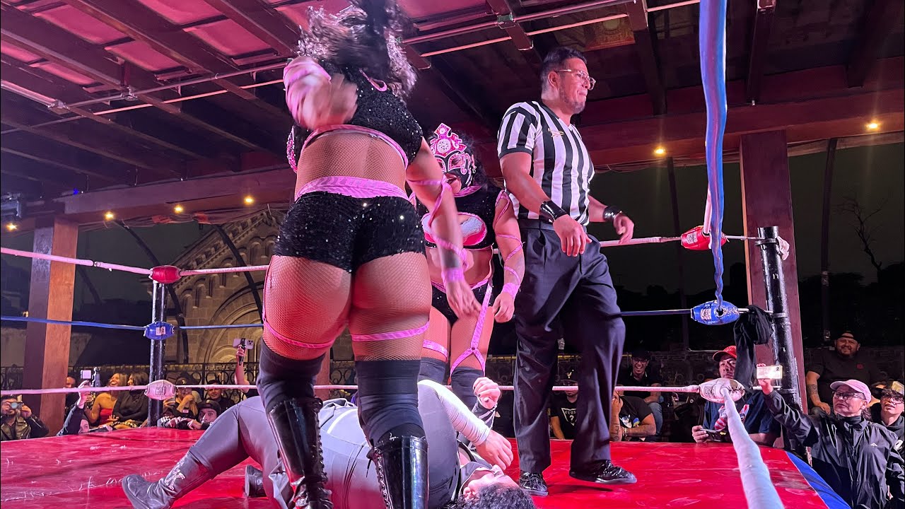 Lucha femenil Goya Kong y Guerrera Isis Vs Espia Maya y Diosa Maya con Producciones JAALL background