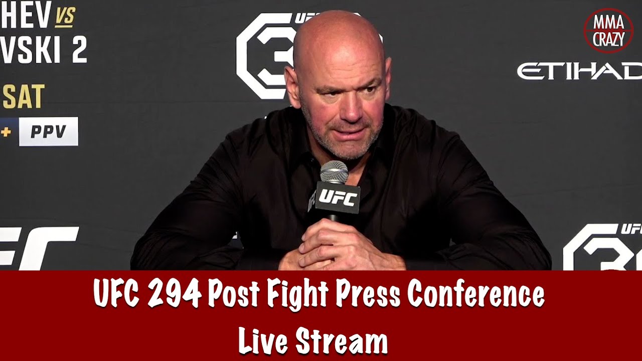 UFC 294: Makhachev vs. Volkanovski 2 Post Fight Press Conference Live Stream background
