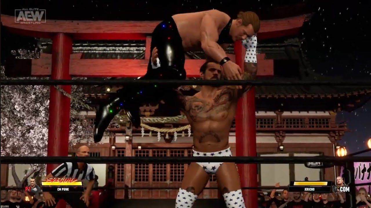 CM Punk vs Chris Jerchio. Japan Shrine. AEW: Fight Forever backdrop