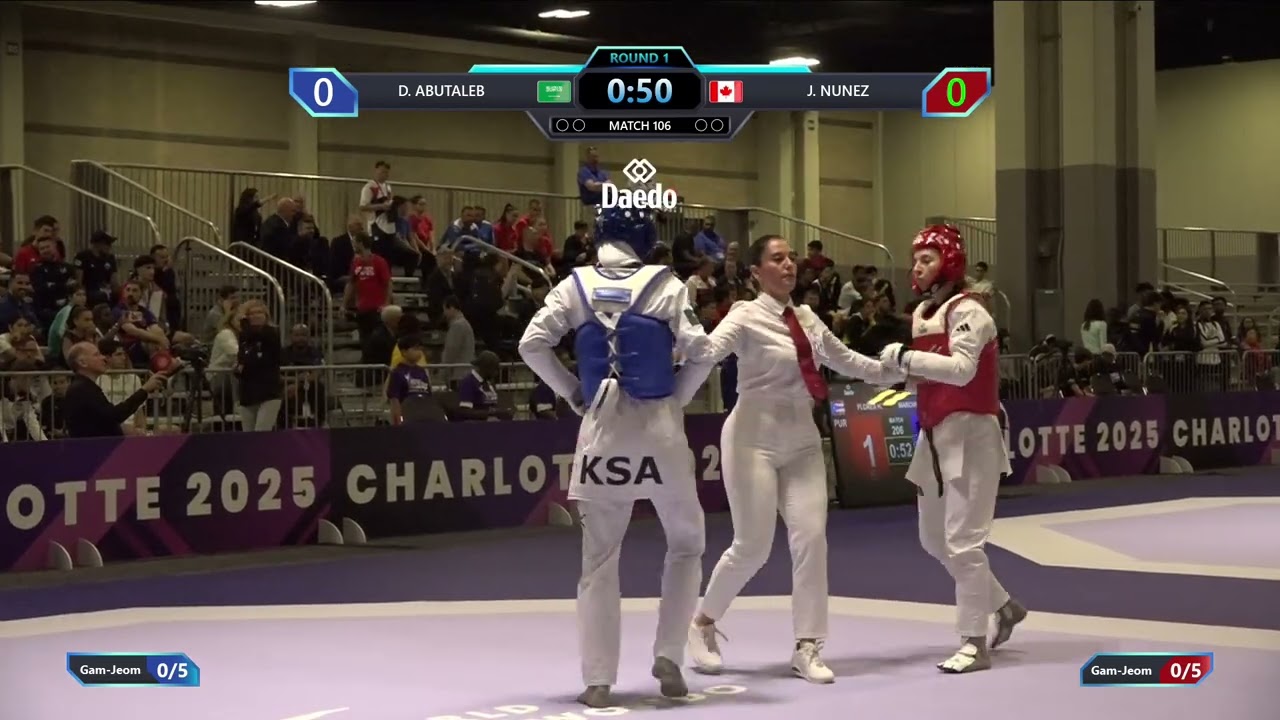106 Round of 64 W 57kg KSA D ABUTALEB CAN J NUNEZ PGM background