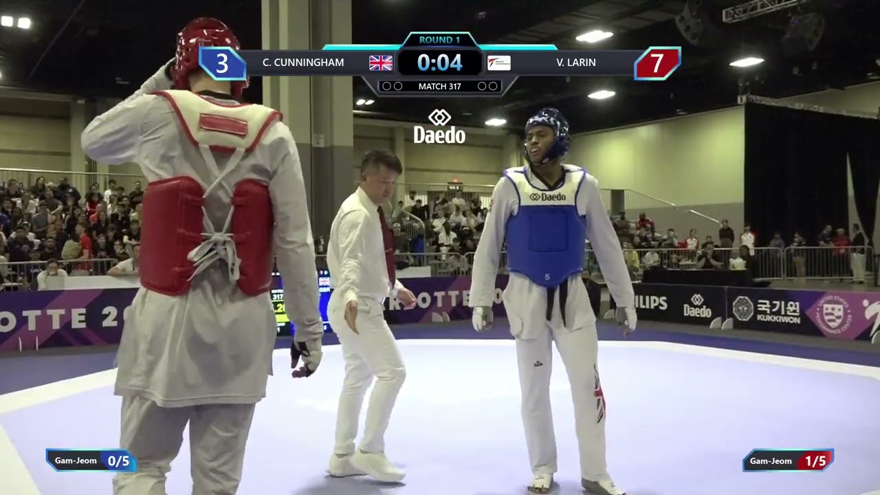 317 Round of 16 M +80kg GBR C CUNNINGHAM AIN V LARIN PGM background