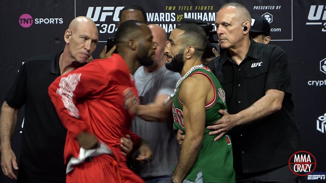 Leon Edwards tries to make Belal Muhammad FLINCH during UFC 304 face off