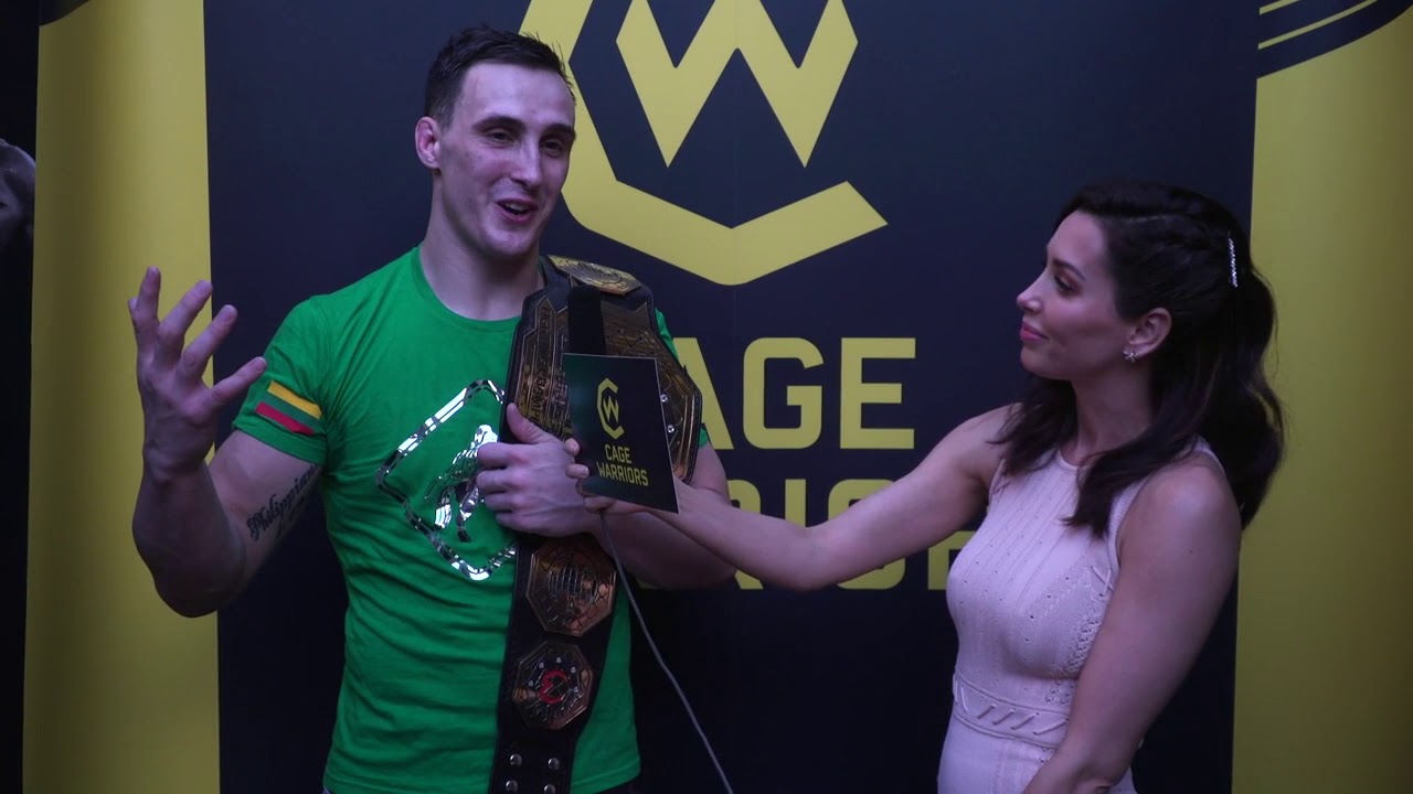 Modestas Bukauskas Cage Warriors 106 post-fight interview background