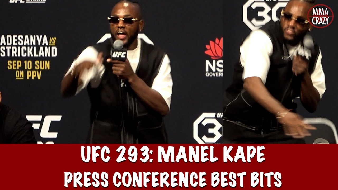 Best of Manel Kape UFC 293 Press Conference Highlights Crowd chant "You are a w*nker" backdrop