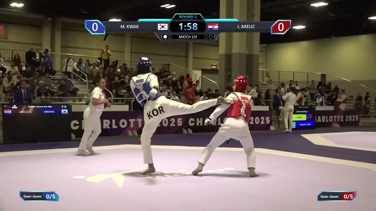 231 Round of 16 W 67kg KOR M KWAK CRO I ARELIC PGM background