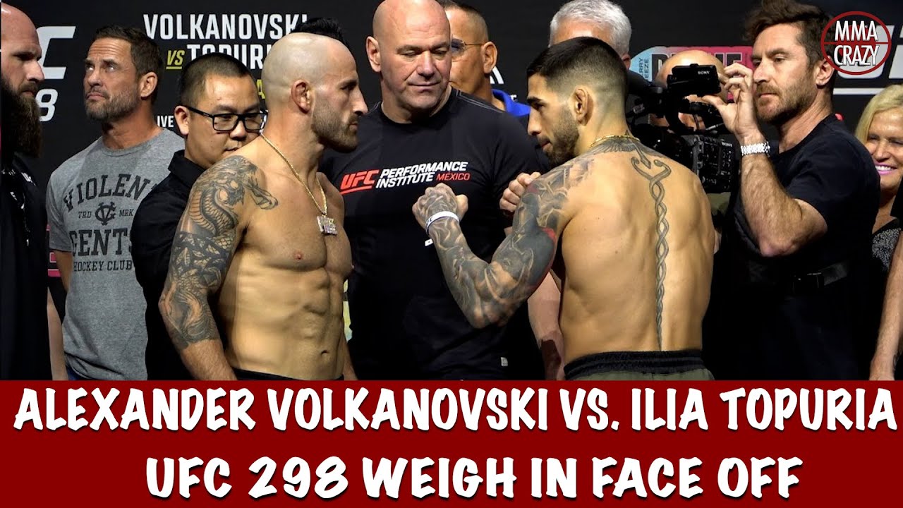 UFC 298: Alexander Volkanovski vs. Ilia Topuria Weigh in Face Off
