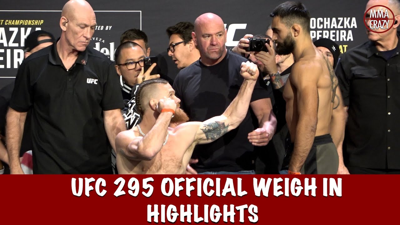 Full UFC 295 Weigh in Face Off Highlights background