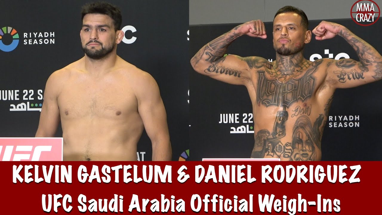 Kelvin Gastelum & Daniel Rodriguez weigh-in with New Weight limit for UFC Saudi Arabia background
