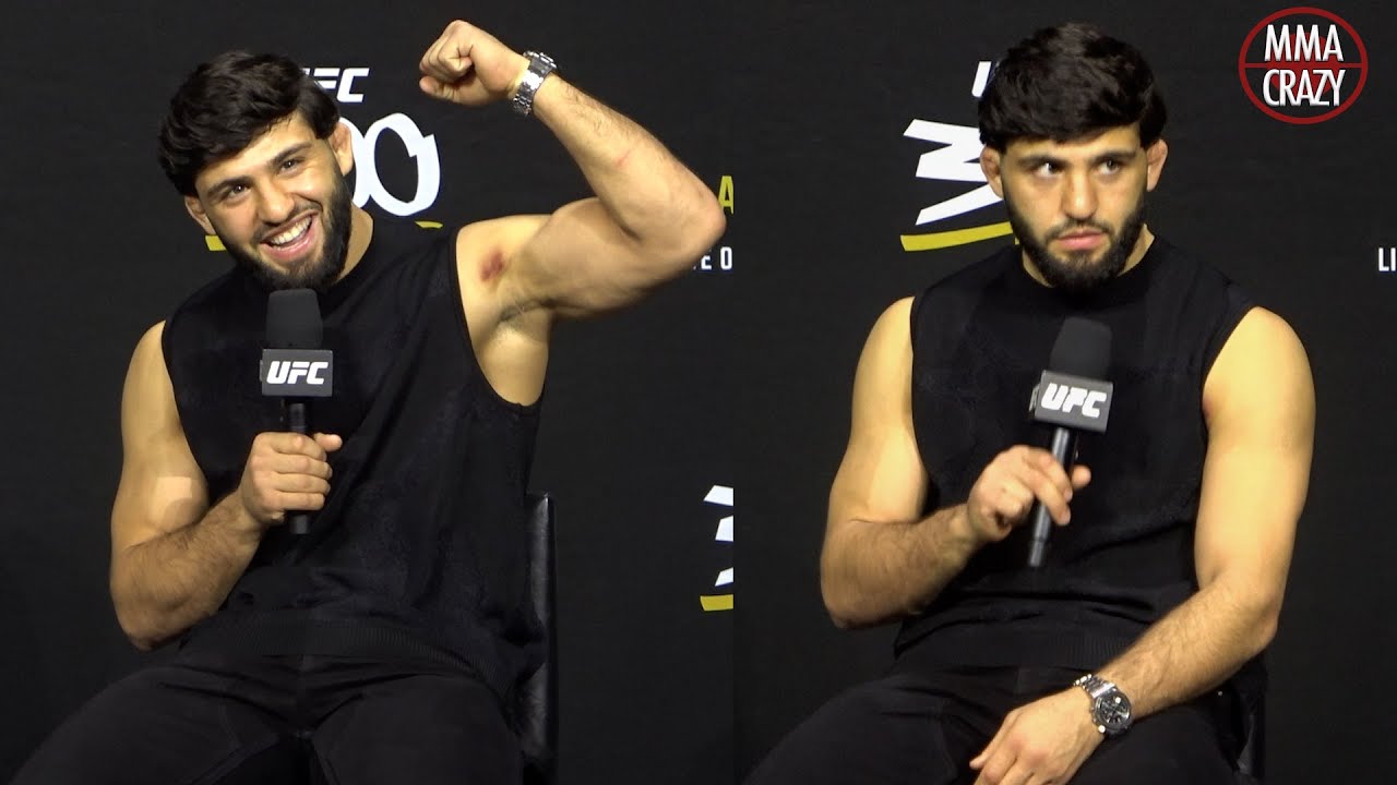 Arman Tsarukyan gets BOOED & TROLLED by fans at UFC 300 Q&A background