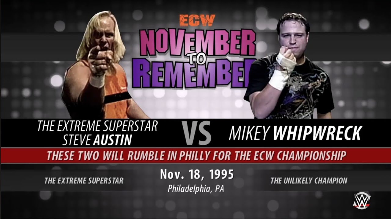 Steve Austin vs Mikey Whipwreck. ECW November to remember. WWE 2K16