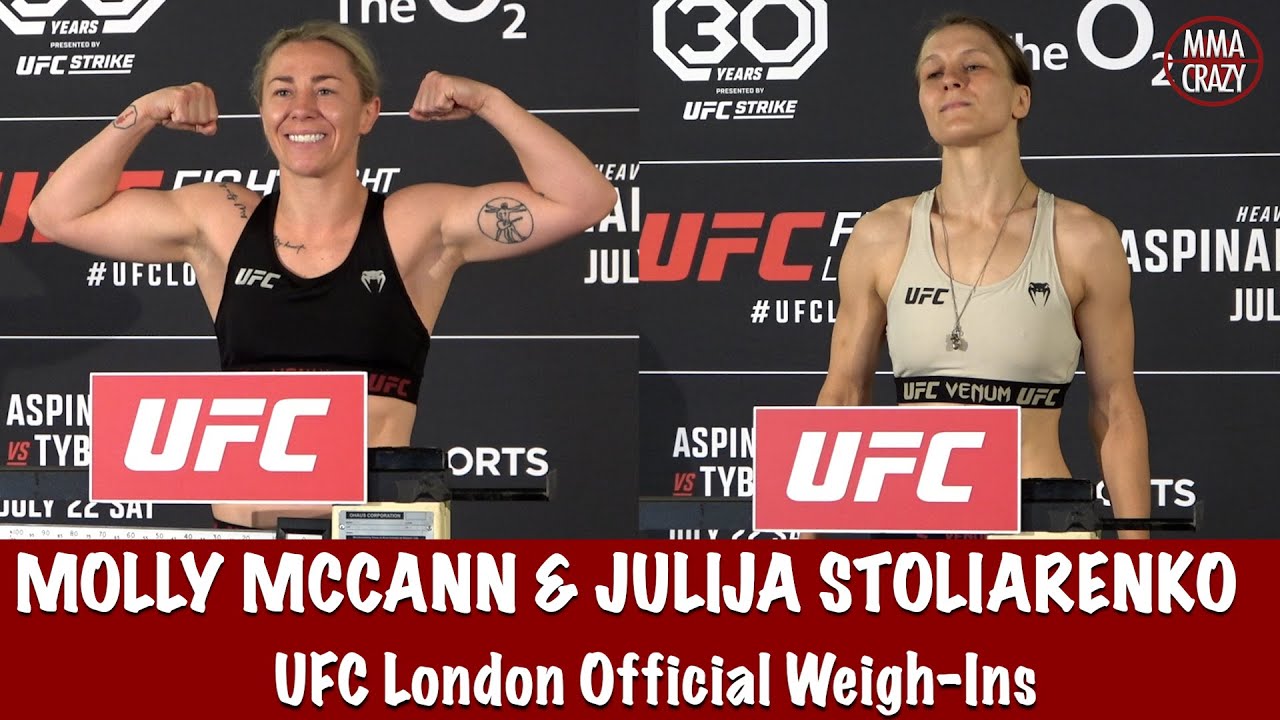 UFC London Official Weigh ins: Molly McCann & Julija Stoliarenko