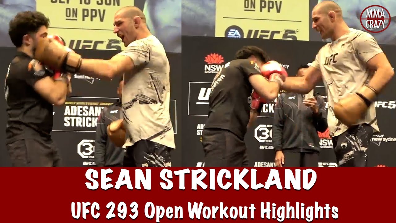 UFC 293: Sean Strickland Spars FAN Open Workout Highlights