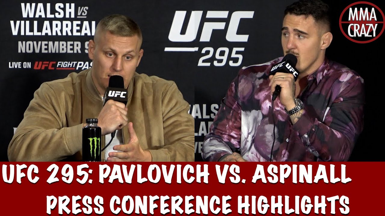 Sergei Pavlovich vs. Tom Aspinall Press Conference Highlights UFC 295 background