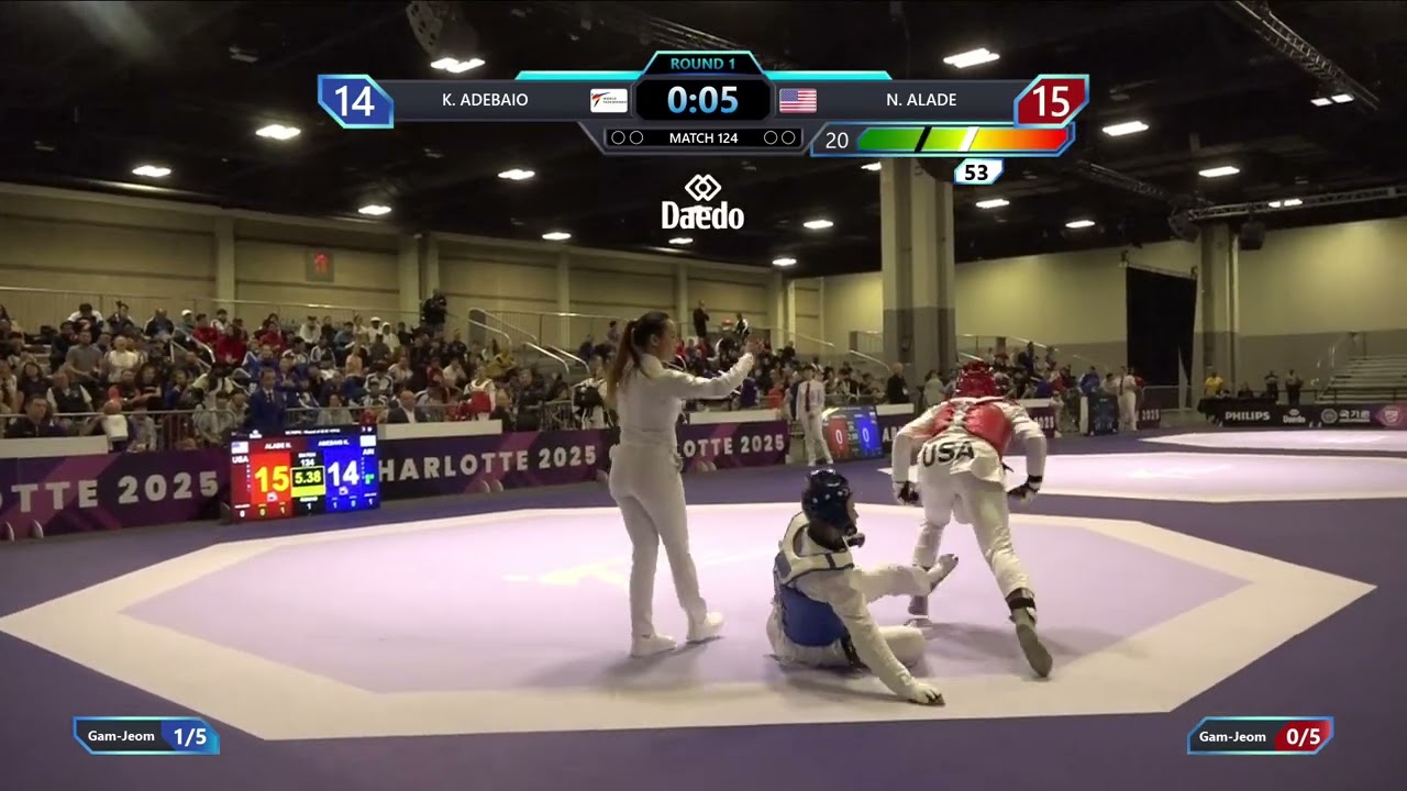 124 Round of 32 W +67kg AIN K ADEBAIO USA N ALADE PGM background