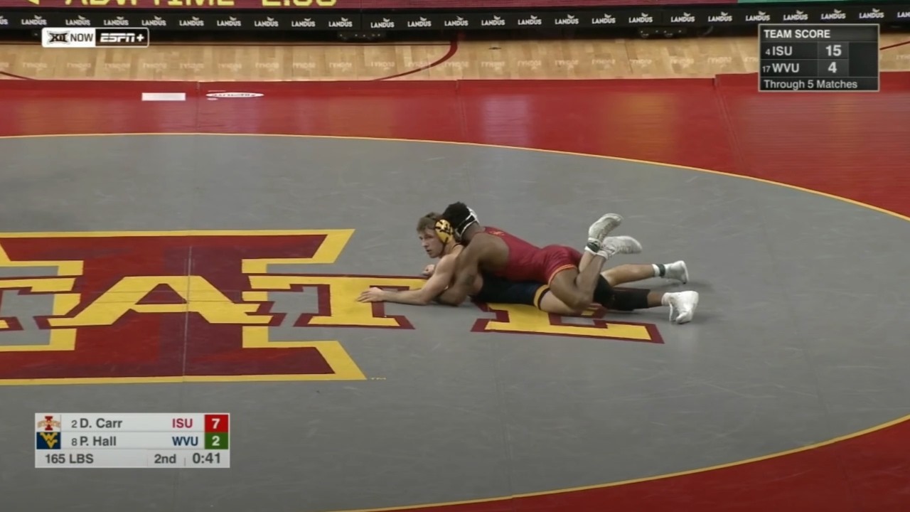 165lbs David Carr (Iowa State) vs Peyton Hall (West Virginia)
