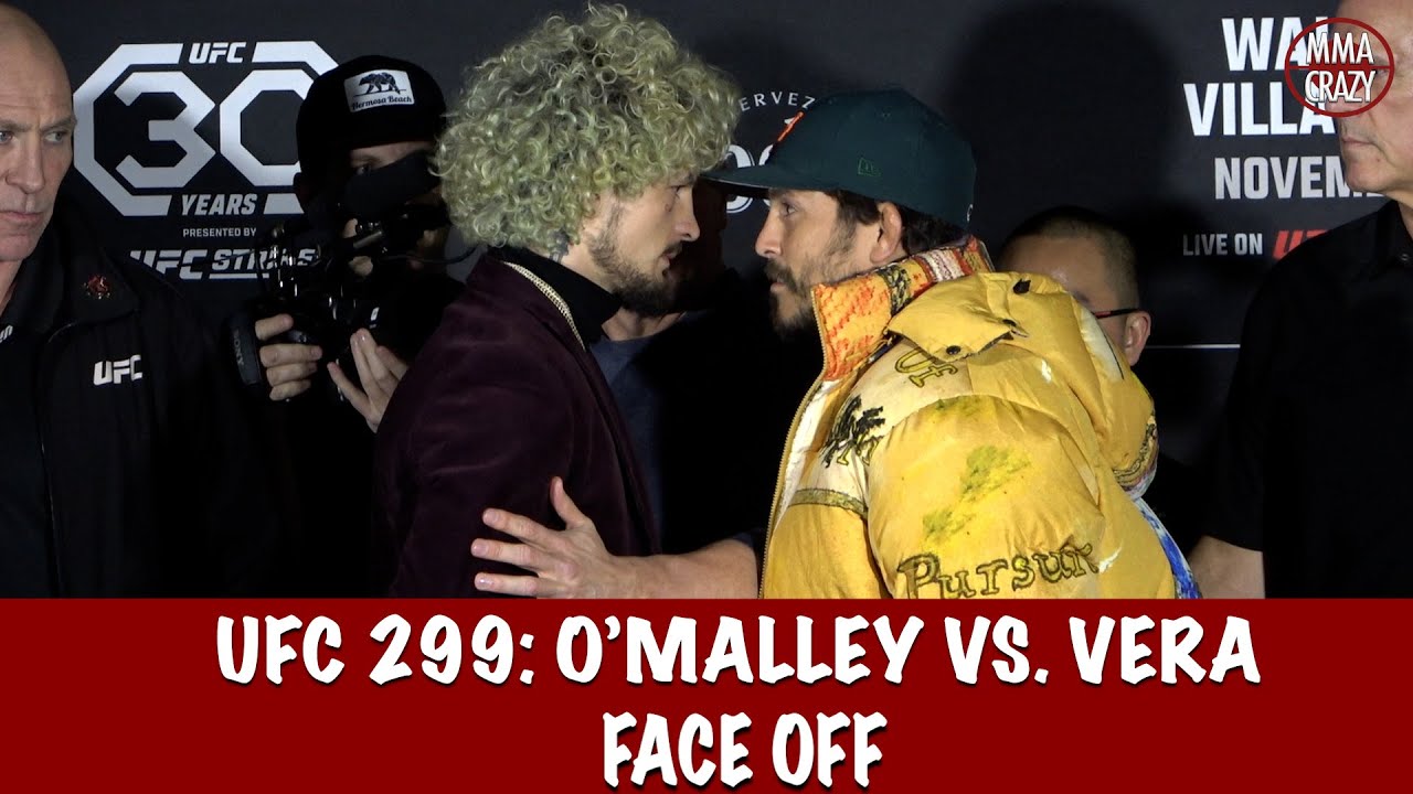 INTENSE: Sean O’Malley vs. Chito Vera Face Off UFC 299 background