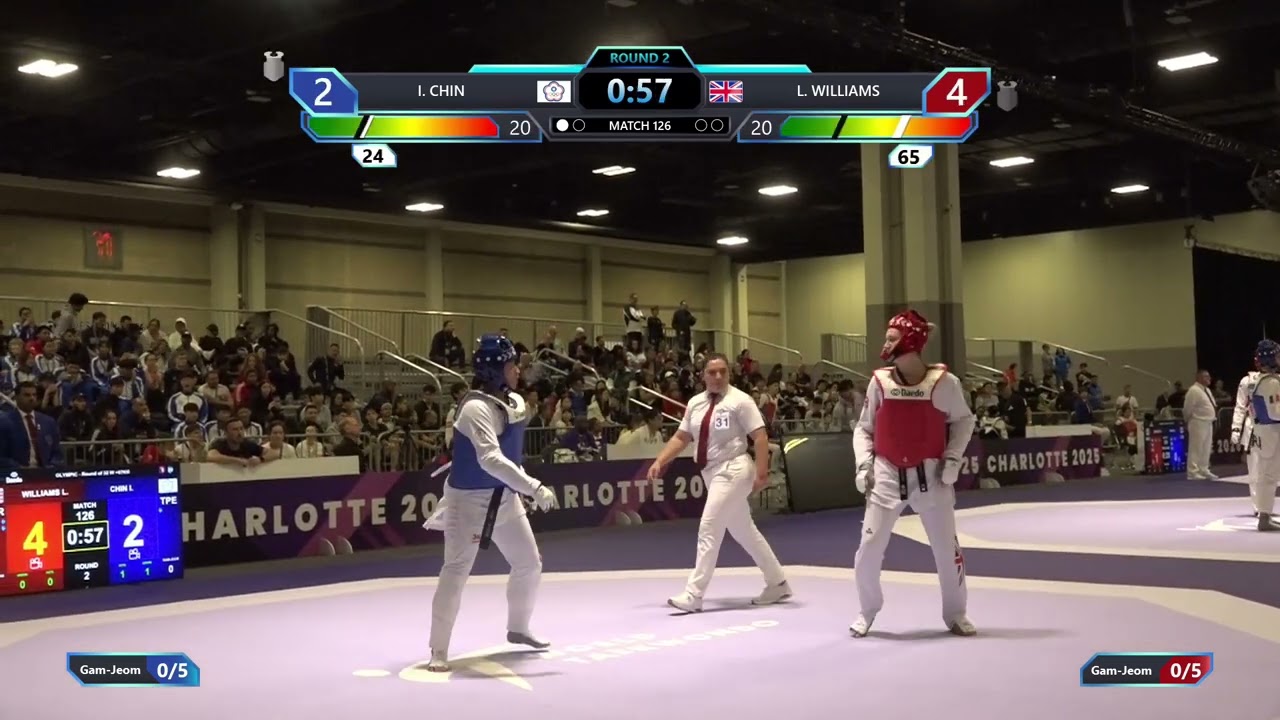 126 Round of 32 W +67kg TPE I CHIN GBR L WILLIAMS PGM
