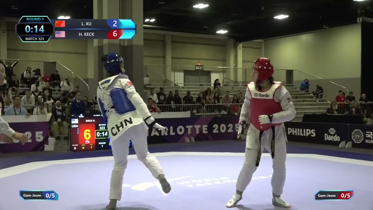 323 Round of 32 W +67kg CHN L XU USA H KECK PGM background