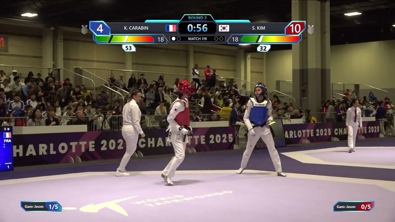 119 Round of 32 W 57kg FRA K CARABIN KOR S KIM PGM